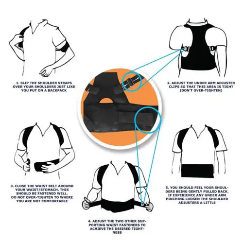 Posture Corrector Support Magnetic Back Shoulder Brace Belt Band For Soin de la Peau et des Cheveux/Vêtements adultes et enfants/pièces et accessoire Froid et Climatisation