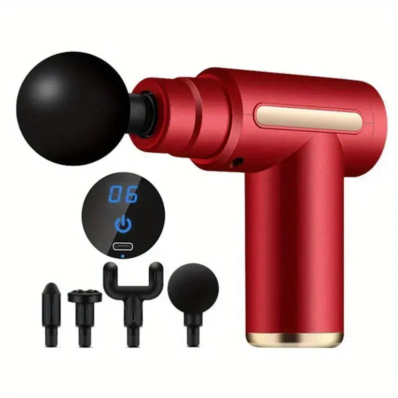 Portable Fascial Massage Gun Electric Percussion Pistol Massager Body Relaxation With LED Touch Screen 4Replaceable Massage Head Soin de la Peau et des Cheveux/Vêtements adultes et enfants/pièces et accessoire Froid et Climatisation
