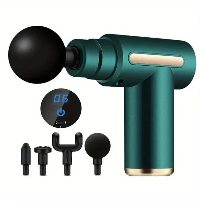 Portable Fascial Massage Gun Electric Percussion Pistol Massager Body Relaxation With LED Touch Screen 4Replaceable Massage Head Soin de la Peau et des Cheveux/Vêtements adultes et enfants/pièces et accessoire Froid et Climatisation