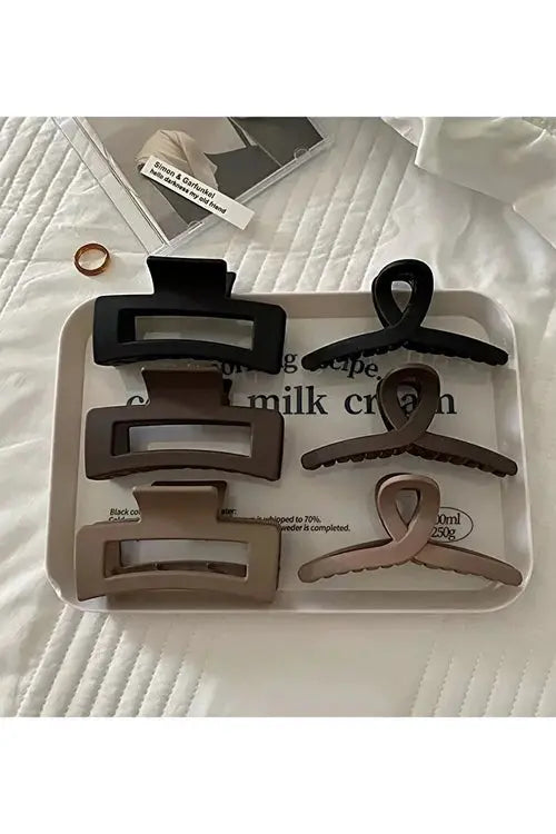 6 Piece Women Hair Tie Set Black and Brown Tones Soft Daily Use Soin de la Peau et des Cheveux/Vêtements adultes et enfants/pièces et accessoire Froid et Climatisation